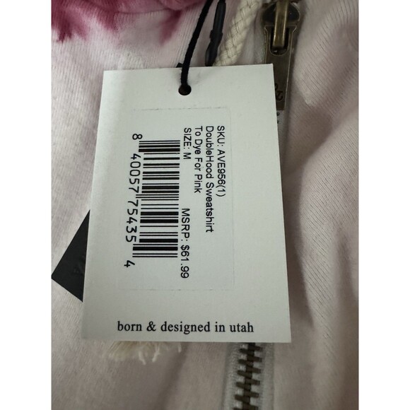 Ampersand Ave Double Hood Dip Dye Pink Womens Sweatshirt Hoodie Size M NWT - Picture 4 of 7